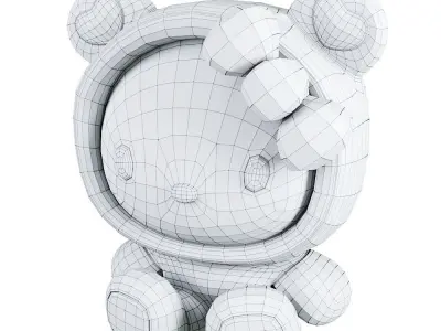 Hello Kitty soft toy 3D model