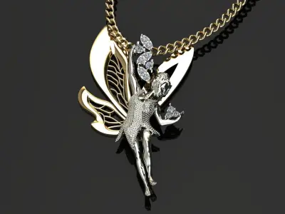 Ballerina Butterfly pendant 3D print model