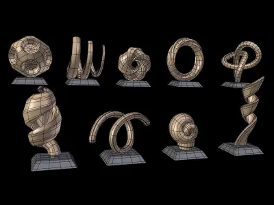 Decorative Abstract Elements 2 Low-poly 3D model