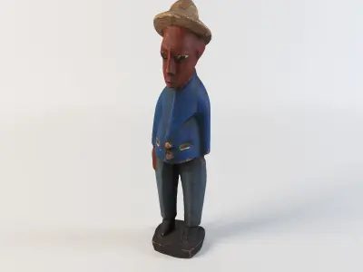 Blue Man an African wood sculpture 3d scan 3D model