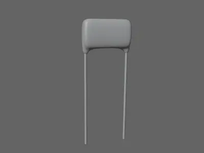 Polyester Capacitor - Electronic parts Low-poly 3D model