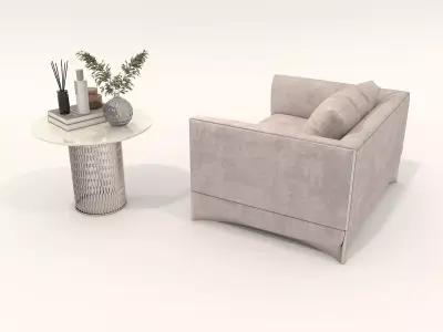 Modern Coffee Table and Armchair Set 64 3D model