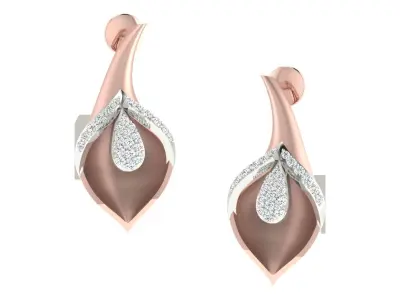 Women Drop Earrings 3dm STL OBJ FBX Renders Details 3D print model 16