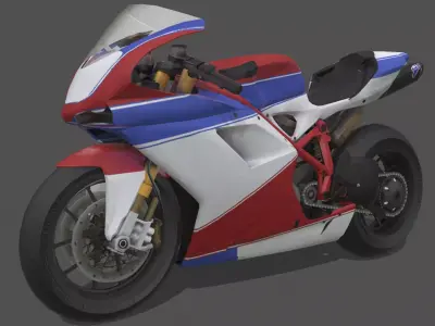Sportbike4 Low-poly 3D model