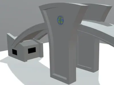 Mehran University Jamshoro Main Gate 3D model