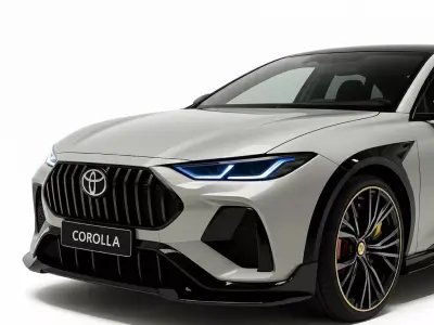 Compact Crossover Sedan Concept Toyota Corolla Themed Low-poly 3D model