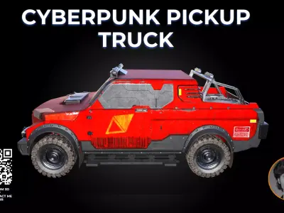 Cyberpunk Heavy Pickup Truck - 3D Model 3D model