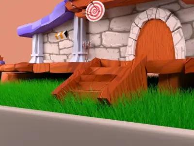Enviroment Cartoon Low-poly 3D model
