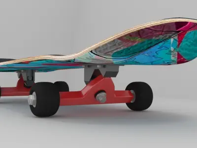 Skateboard hanging on wall Free 3D model