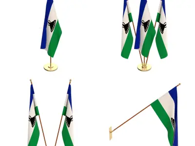Lesotho Flag Pack 3D model