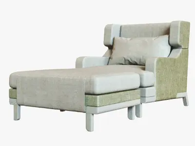 Fauteuil Basil Pouf Otto 3D model