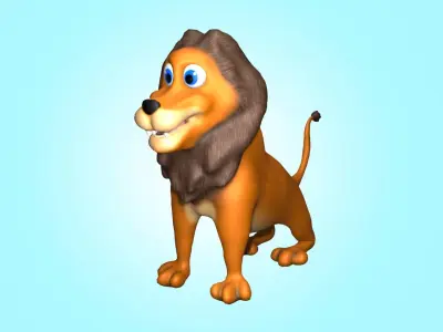 lion Cartoon Character 3D model