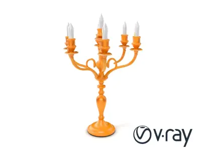 Luxurious Golden Candelabra 3D model pack Low-poly 3D model