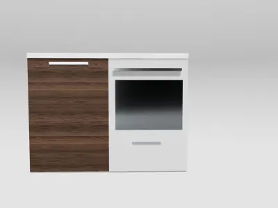 Single wall kitchen with Island  3D model