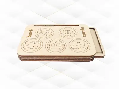 Gift holder for bank cards design laser cutting case card 3D print model