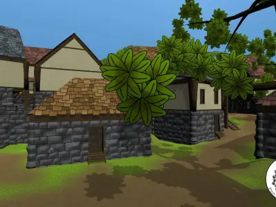 Modular Fantasy Houses Low-poly 3D model