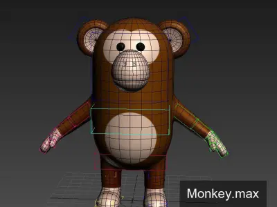 Rigged Monkey Character 3D model