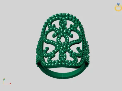 Vintage Womens Diamond Ring Women Rings 3dmodels 3D print model 3D print model 5