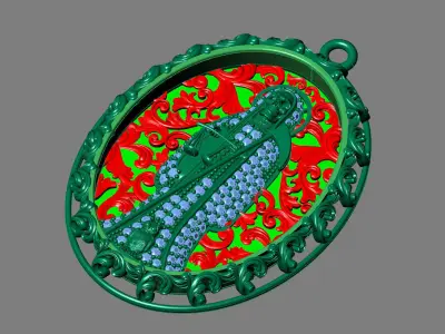  santa muerte holy death small size pendant 3D STL 3DM skull 3D print model