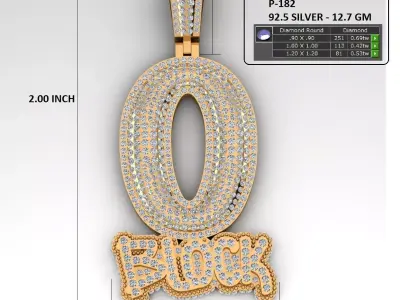 luxury hipop pendant 3D print model