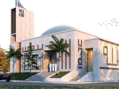 Modern Luxury Minimalist Architecture Mosque Room Prayer  3D model