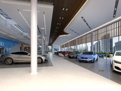 Automobile 4S Shop Low-poly 3D model