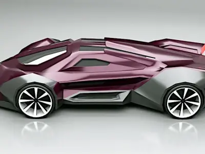 Hyperios lowpoly supercar  Low-poly 3D model