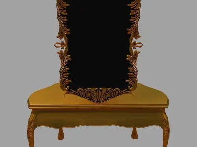 Carved frame mirror Low-poly 3D model