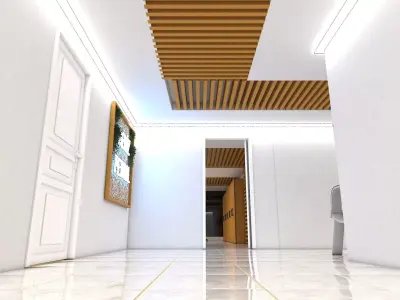 Office screen of video game 3D model