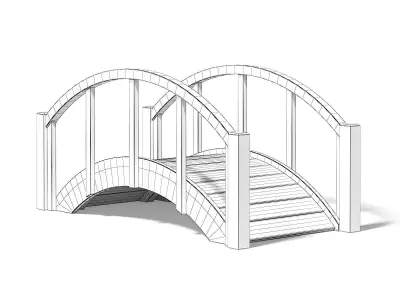 Small Wooden Bridge 3D Model 3D model