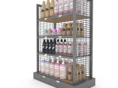 cosmetic product market stand 03 Low-poly 3D model