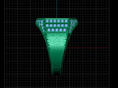 Print Ready STL 3DM  Gents Rings Diamond Men Ring  3D print model 119