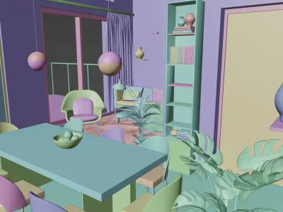 Room interior blender file 3D model