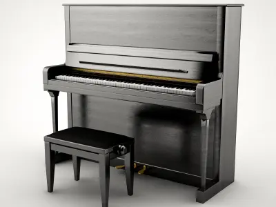 Piano with stool 3D model