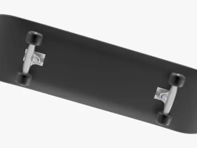 Skateboard with flames transparent 3D model