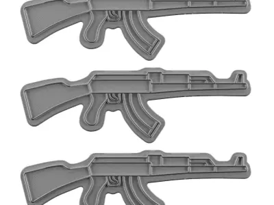AK47 Neon Sign 3D model