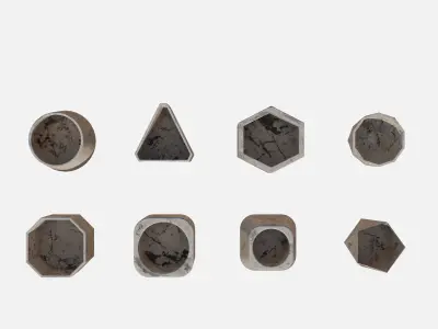 Cement Marble pot  Low-poly 3D model