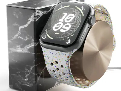 Apple Watch Series 9 Nike Sport Band Pure Platinum 3D model