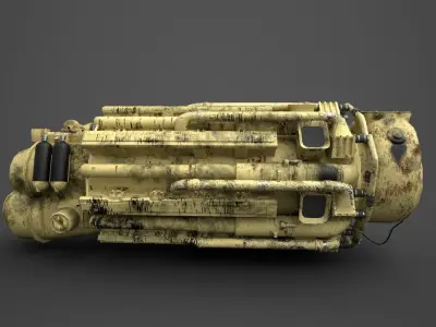 Ship Engine M520 Free low-poly 3D model