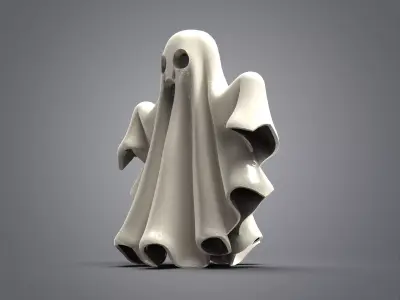 Cute Halloween Ghost - 3D Printable Halloween Decoration 3D print model