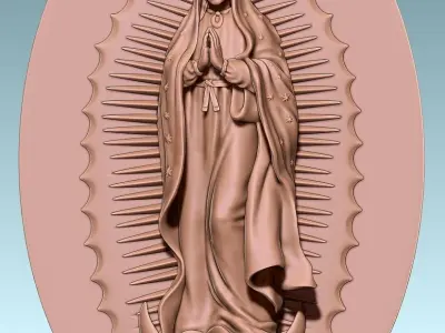 Our Lady of Guadalupe - Relief - Mexico - CNC and 3D print model