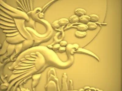 Carved panel painting STL 3D print model