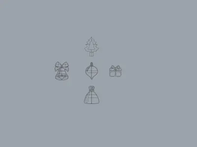 Christmas ornament Charms and Cutouts 3D print model