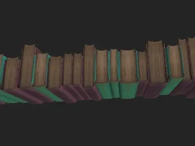 Book pack Low-poly 3D model