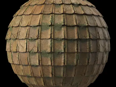 Roof Tile Materials 110- Concrete Roofing - Sbsar Seamless Pbr  Texture