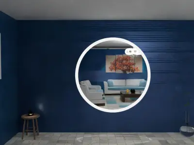Rounded T Mirror LED Free 3D model