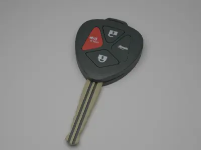 Old Toyota Car Key Low-poly 3D model