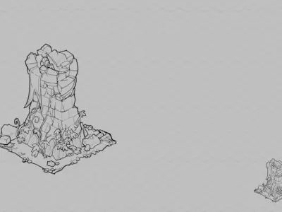Game Cartoon - Angle House Damage Status 03 3D model