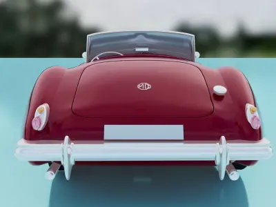 MG MGA 1955 Classic Roadster - High Poly Vintage British Car 3D model