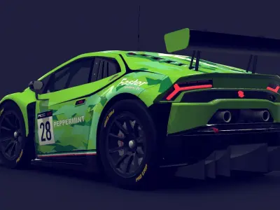 Cartoon Car GTH Low-poly 3D model